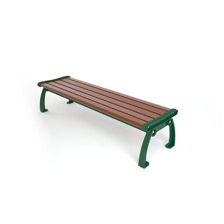 Frog Furnishings Brown 5' Heritage Backless Bench with Green Frame PB 5BROGFHERBAC